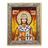 Ікона Святий Микита Новгородський з бурштину