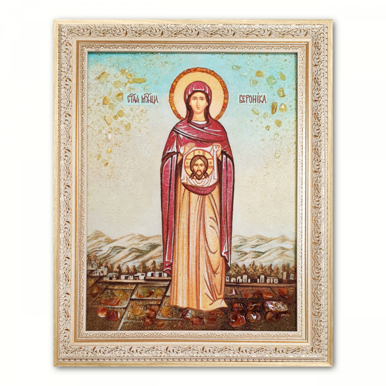 Ікона Вероніка (Віринея) з бурштину