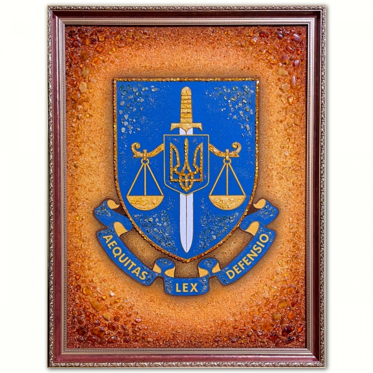 Картина - Емблема Офісу Генпрокурора з бурштину