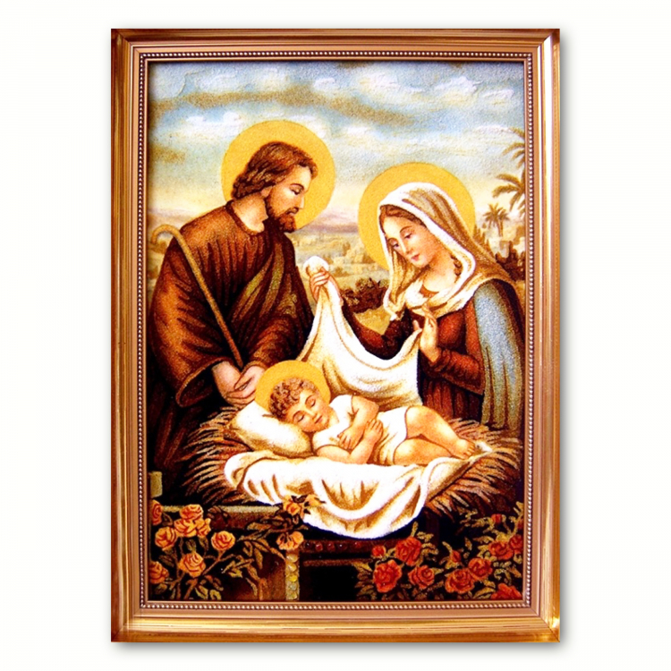 Сімейна ікона - Святе Сімейство з бурштину