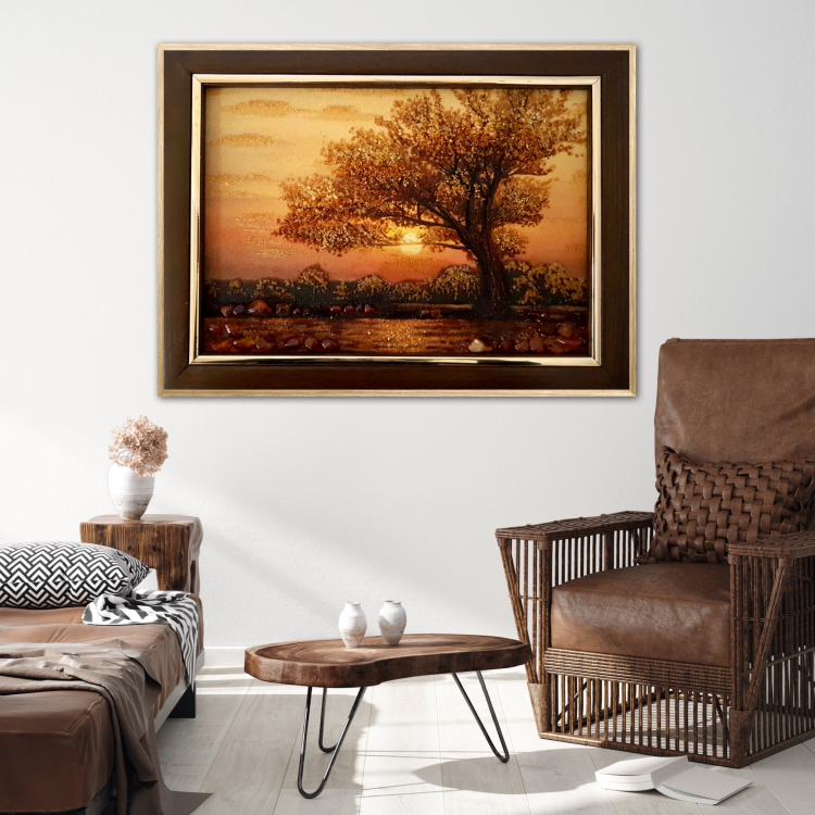 Пейзаж - Вечірній захід сонця з бурштину