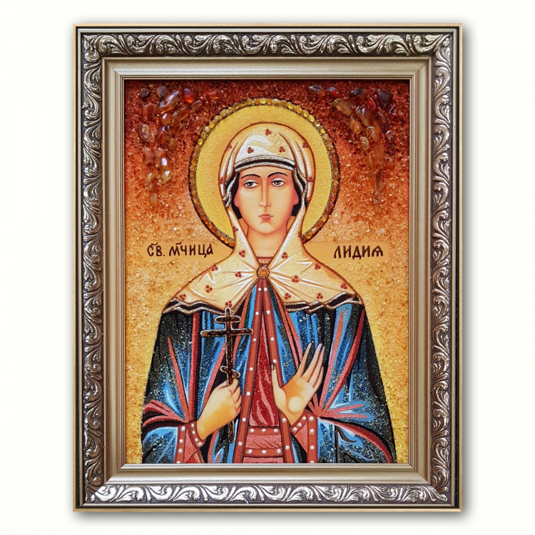 Ікона Лідія Іллірійська з бурштину