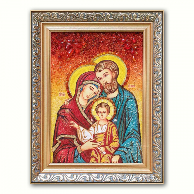 Грецька ікона - Святе Сімейство з бурштину