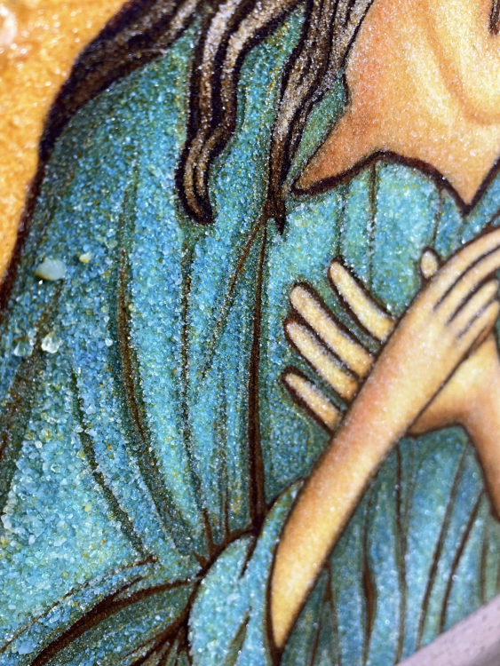 Ікона Святий преподобний Олексій з бурштину