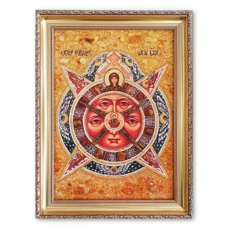 Ікона Всевидяче Око Боже з бурштину