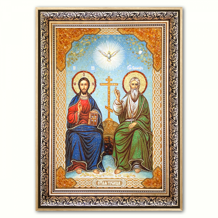Ікона Трійця з бурштину