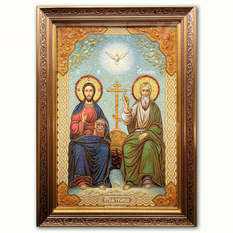 Ікона Трійця з бурштину