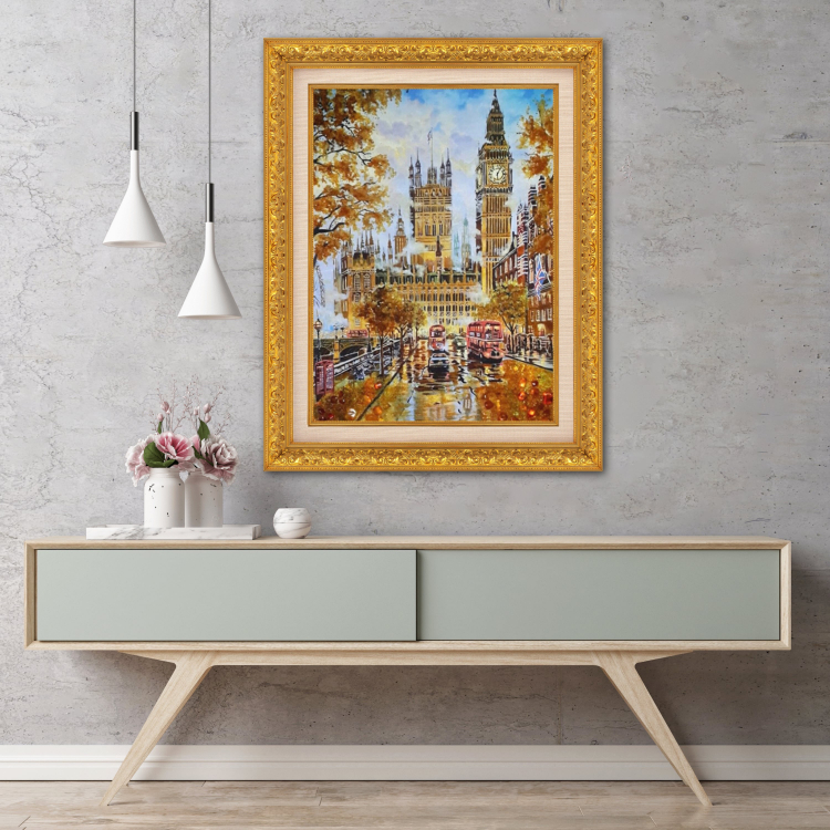 Пейзаж - Лондон (картина) з бурштину