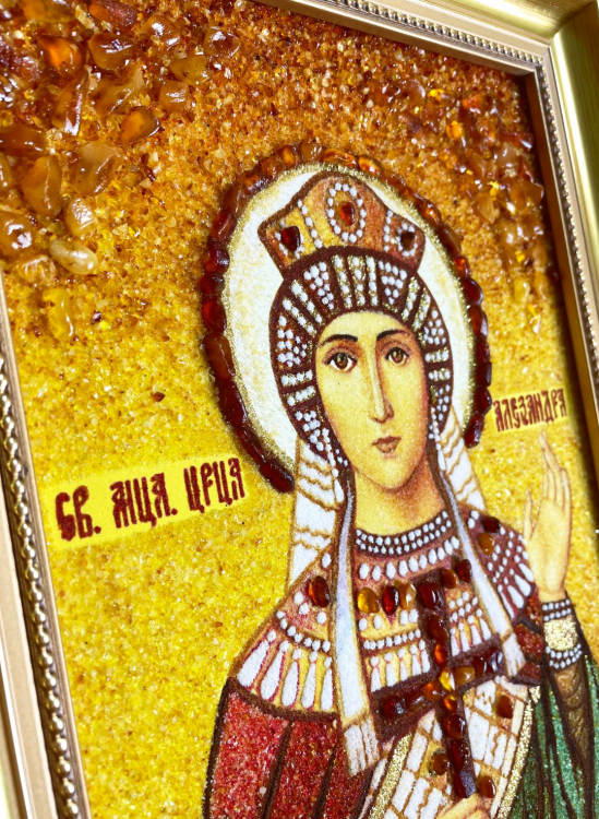 Ікона Олександра Римська з бурштину