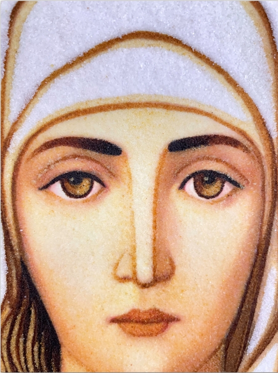 Ікона Святої Лариси Готфської з бурштину