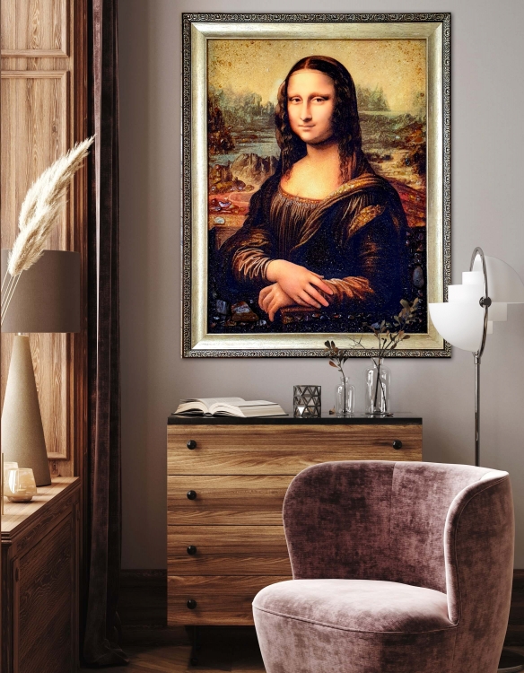 Картина Мона Ліза (Джоконда), Леонардо да Вінчі з бурштину