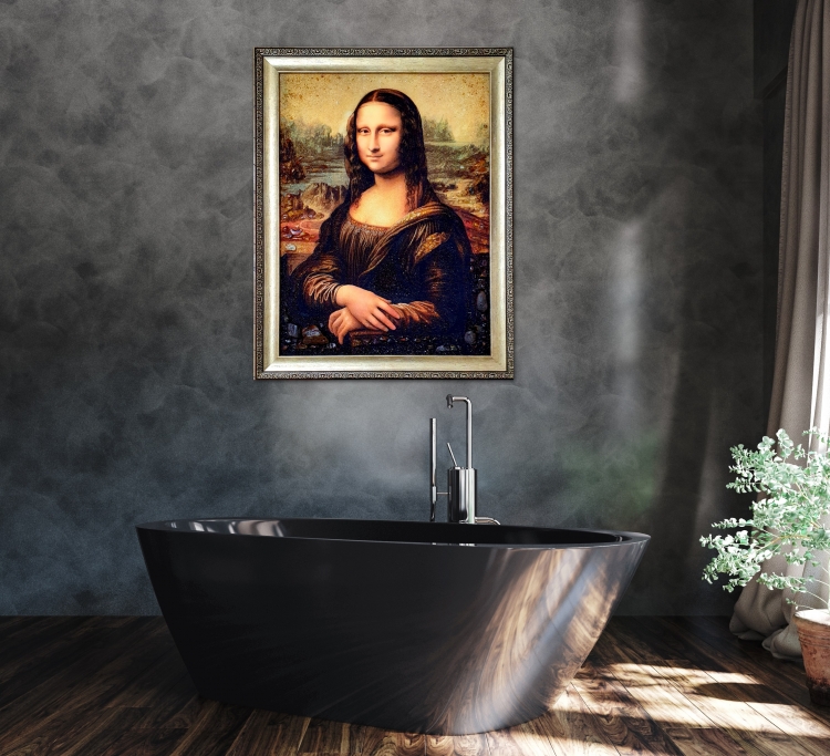 Картина Мона Ліза (Джоконда), Леонардо да Вінчі з бурштину