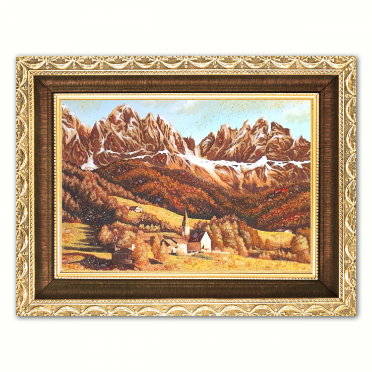 Монастир у горах - Пейзаж з бурштину