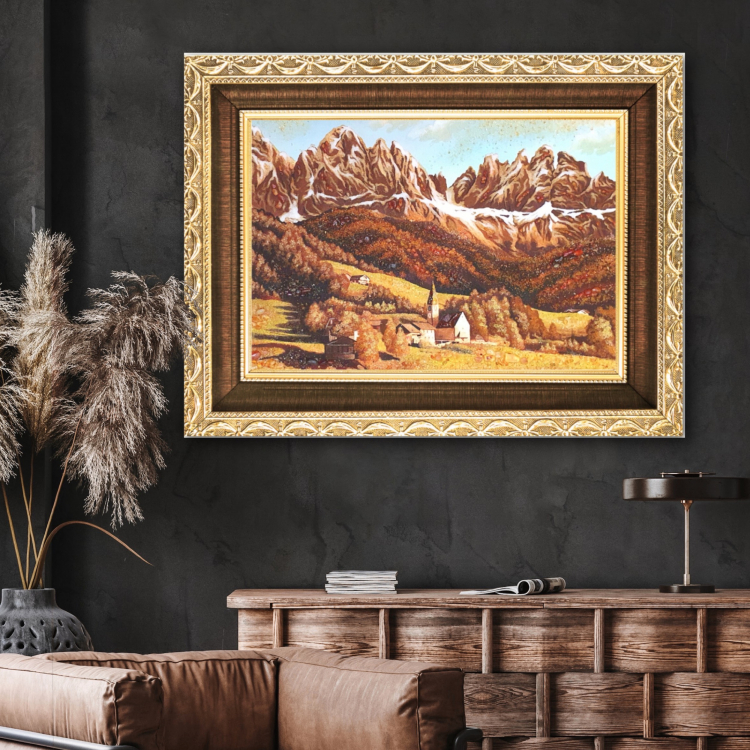 Монастир у горах - Пейзаж з бурштину