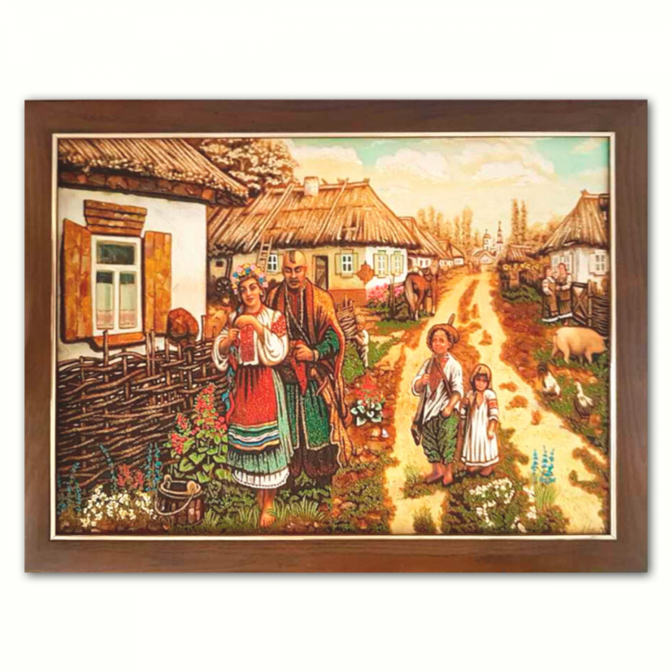 Козацьке село - Сільський пейзаж з бурштину