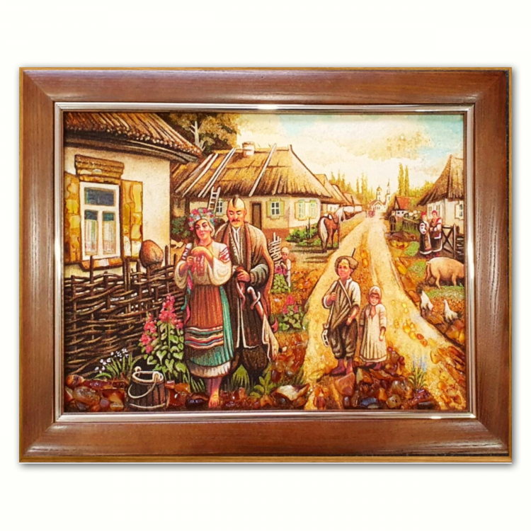 Козацьке село - Сільський пейзаж з бурштину