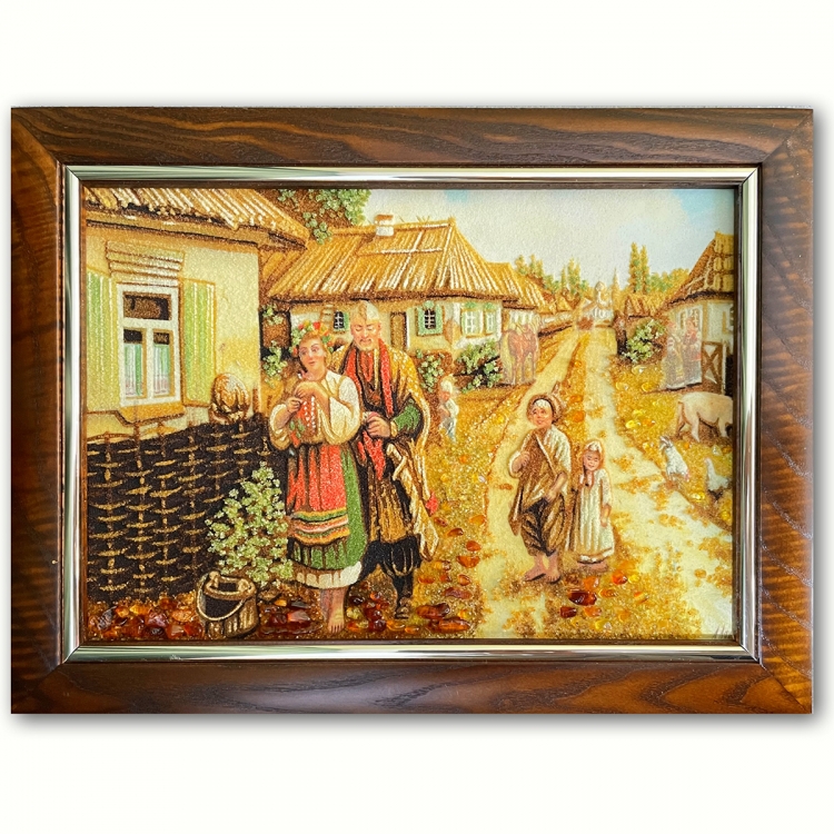 Козацьке село - Сільський пейзаж з бурштину