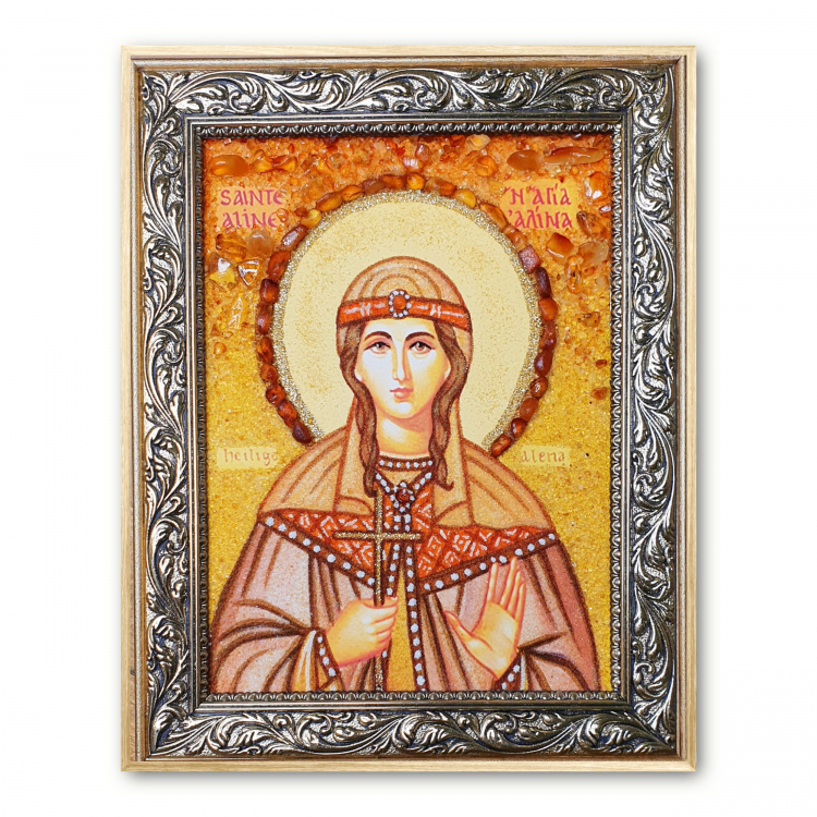 Ікона Свята Аліна з бурштину