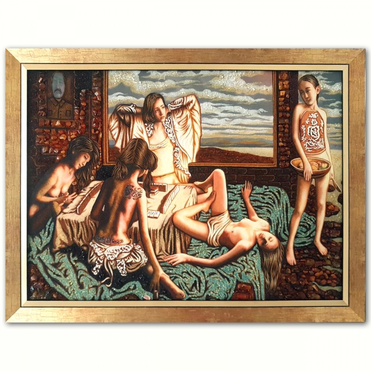 Картина Пекін 2008 Лю І з бурштину