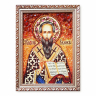 Ікона Василій архієпископ Каппадокійський з бурштину