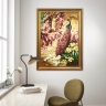 Картина Казковий павич у квітучому саду з бурштину