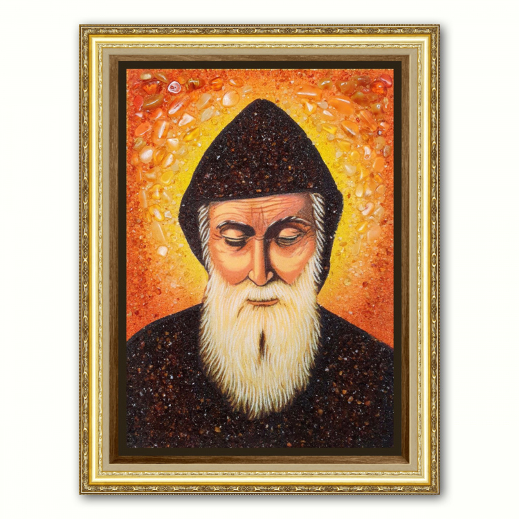 Ікона Шарбель з бурштину