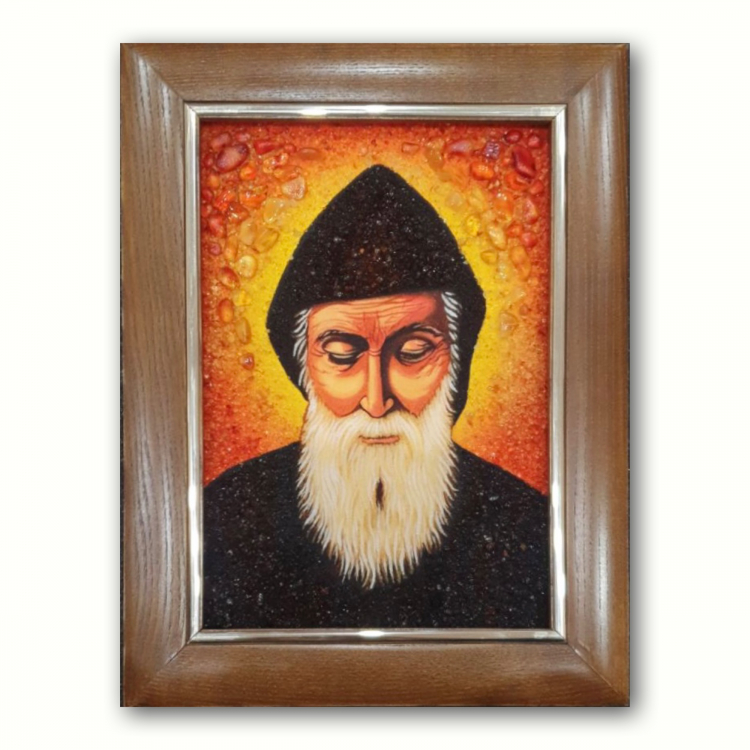 Ікона Шарбель з бурштину