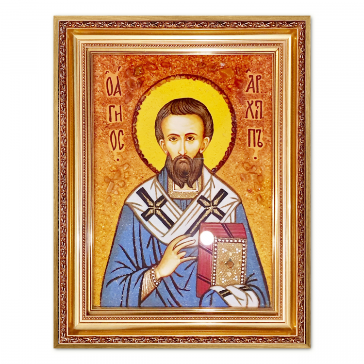 Ікона Апостол Архіпп (Архіп) з бурштину