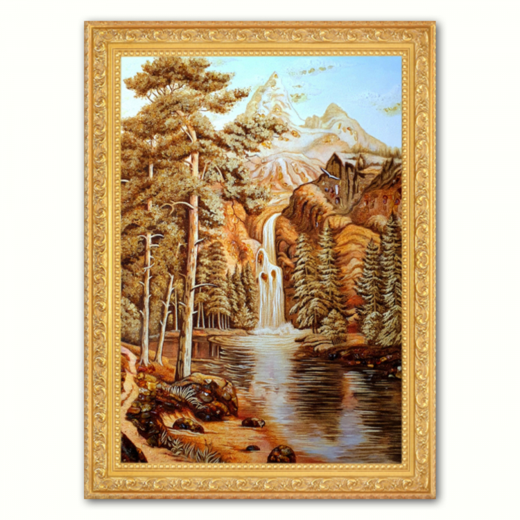Пейзаж - Кришталевий водоспад з бурштину