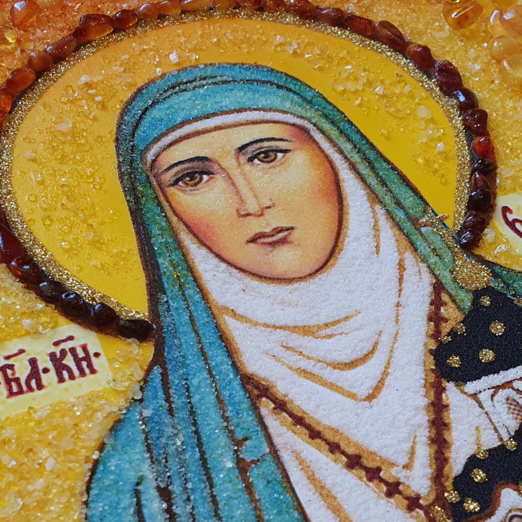Ікона Свята Єлизавета з бурштину