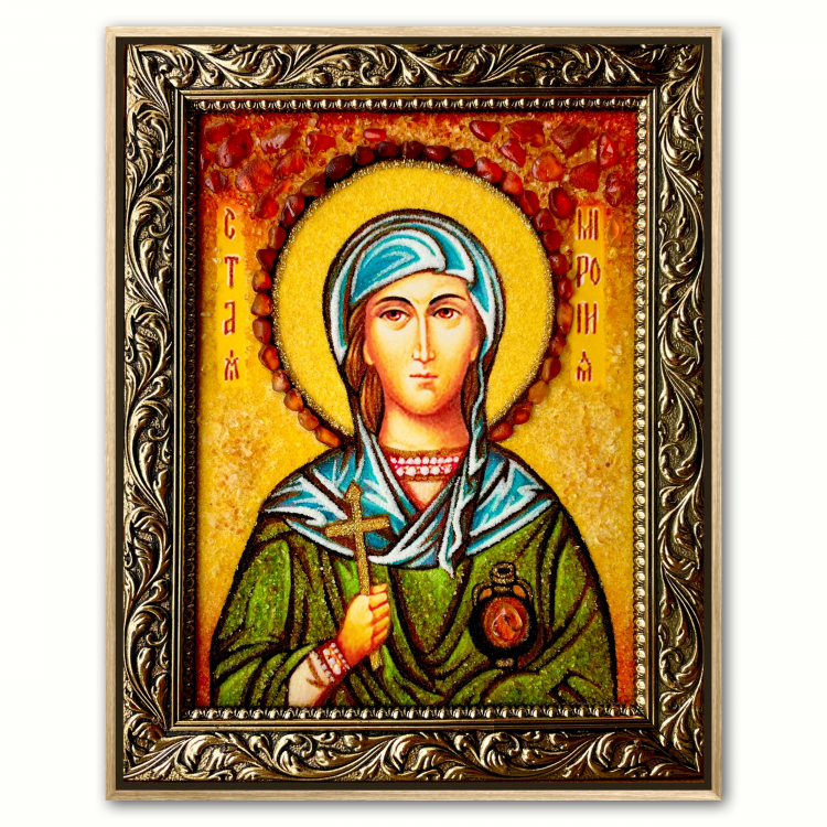 Ікона Міропія Хіоська з бурштину