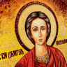 Ікона Пантелеймон  з бурштину