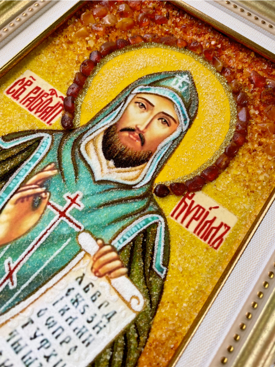 Ікона Кирил з бурштину