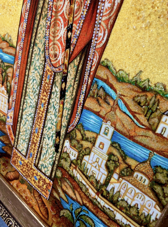 Ікона Благовірний Володимир з бурштину