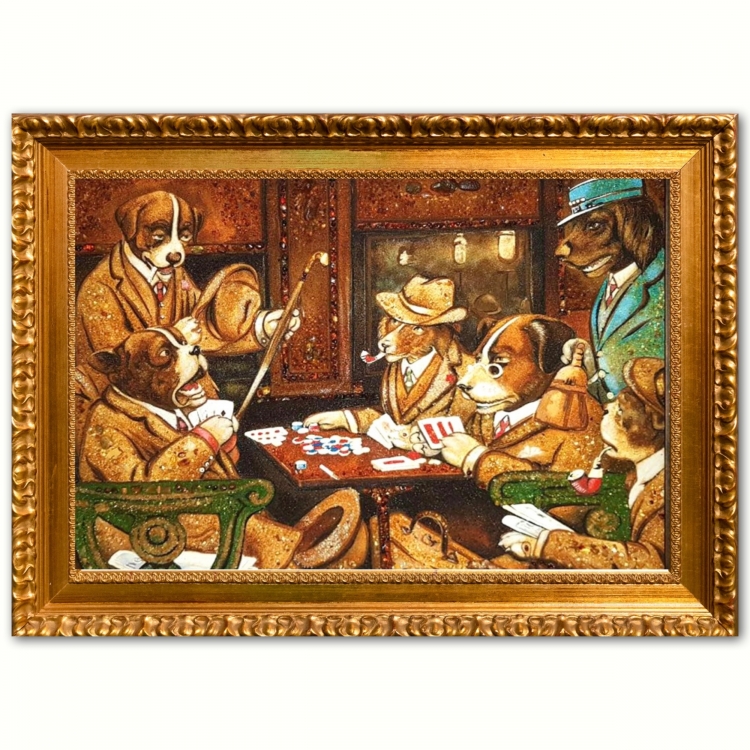 Картина "Його станція та чотири тузи" 1903. Кассіус М. Кулідж з бурштину