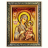 Ікона Іверська Матір Божа з бурштину