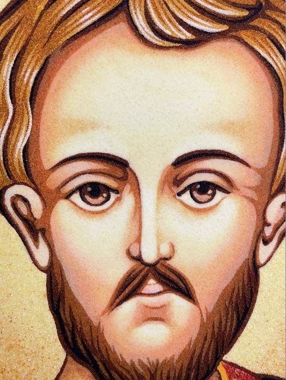 Ікона Роман Кесарійський з бурштину