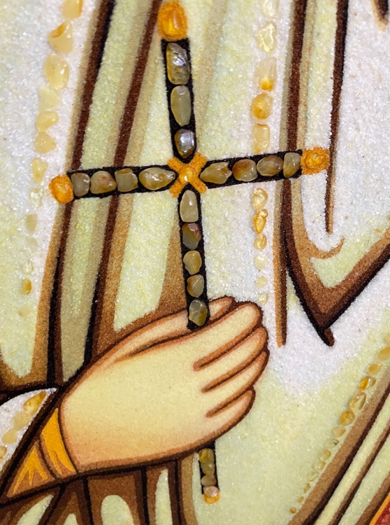 Ікона Роман Кесарійський з бурштину