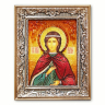 Ікона Свята мучениця Юлія (Іулія) з бурштину