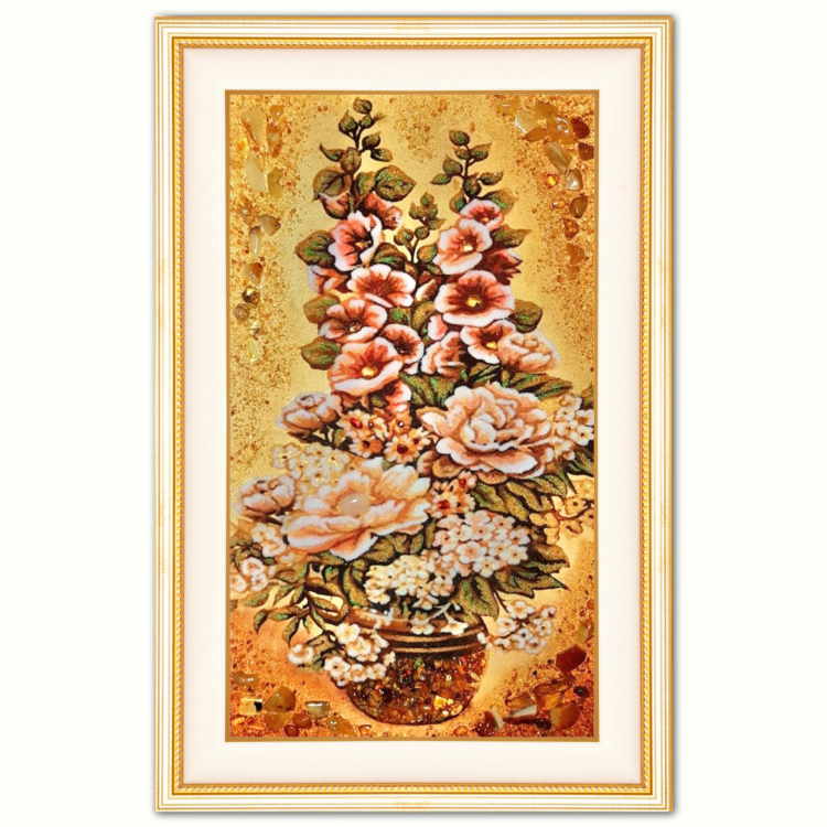 Картина Мальви з бурштину