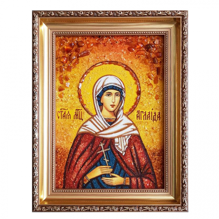 Ікона Аглаїда Римська з бурштину