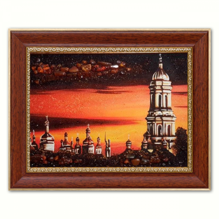 Пейзаж - Києво-Печерська лавра з бурштину