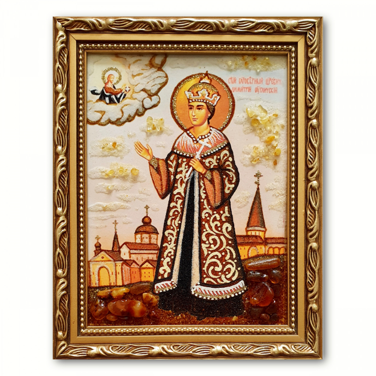 Ікона Дмитро Углицький з бурштину